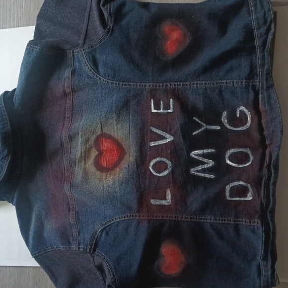 Newlook Jean Jacket with a hoodie and jersey sleeves gray 3x - Picture 2 of 10